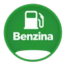 Icona del carburante Benzina: simbolo bianco su disco verde