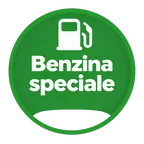 Icona del carburante Benzina speciale: simbolo bianco su disco verde
