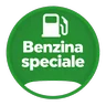 Icona del carburante Benzina speciale: simbolo bianco su disco verde