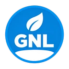 Icona del carburante GNL: simbolo bianco su disco blu
