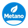 Icona del carburante Metano: simbolo bianco su disco blu